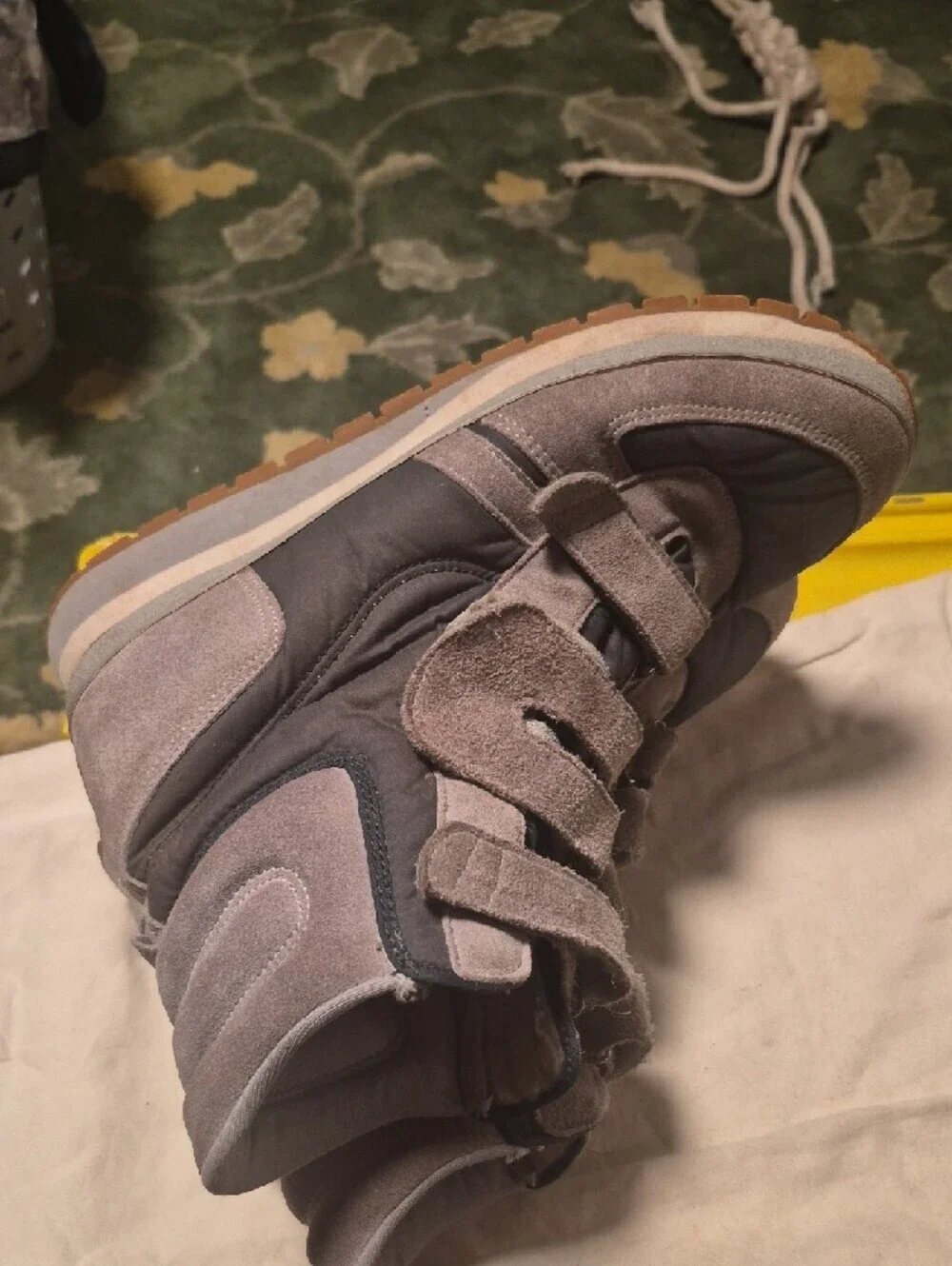 Men's Gray Suede Rain & Snow Boots - Comfortable Grip